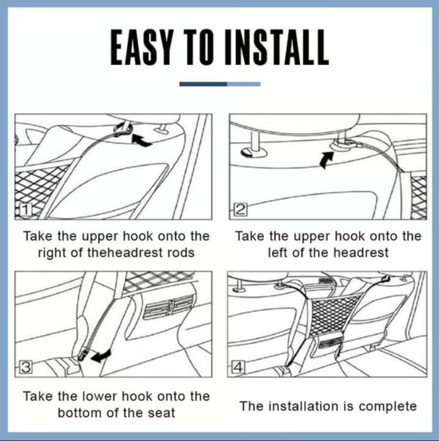 3-Layer Elastic Car Seat Gap Storage Net Organiser