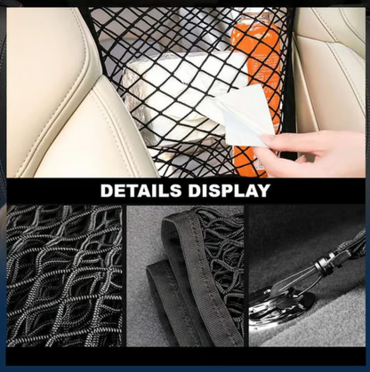 3-Layer Elastic Car Seat Gap Storage Net Organiser