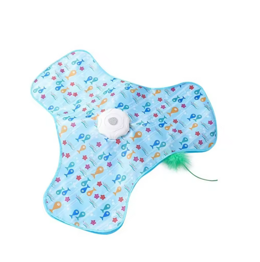 Interactive Motion Sensor Cat Toy with Hidden Feather Teaser