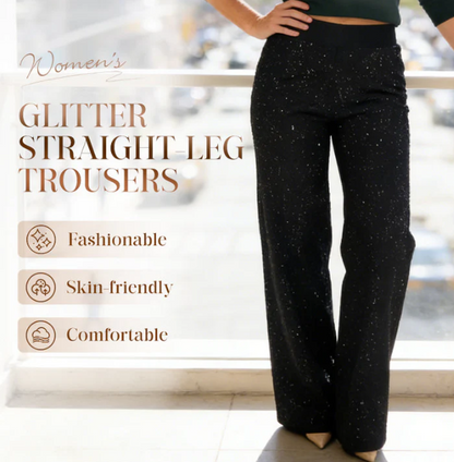 Women's High-Waisted Glitter Trousers