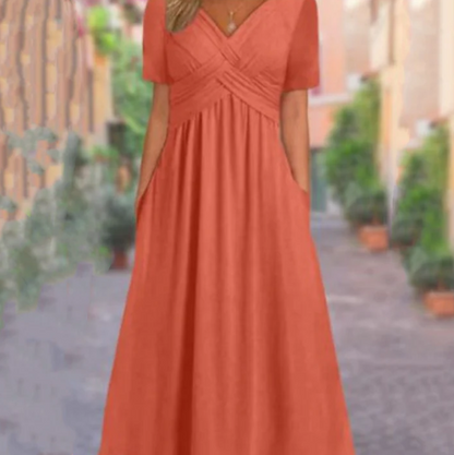 Women's V-Neck Short-Sleeve Dress