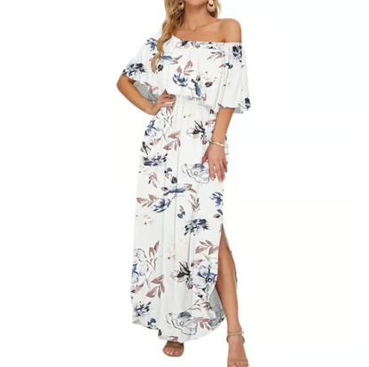 Women's Off-Shoulder Ruffle Maxi Dress
