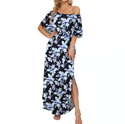 Women's Off-Shoulder Ruffle Maxi Dress