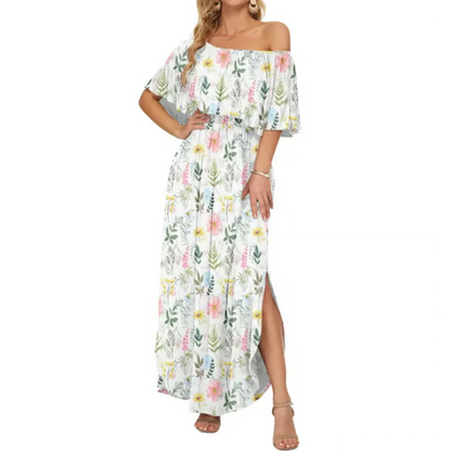 Women's Off-Shoulder Ruffle Maxi Dress