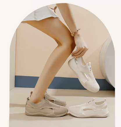 Women's Cut-Out Knitted Slip-On Trainers