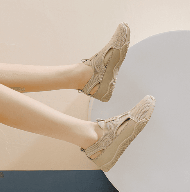 Women's Cut-Out Knitted Slip-On Trainers