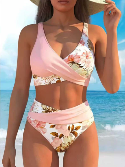 Women's Floral Wrap Bikini Set