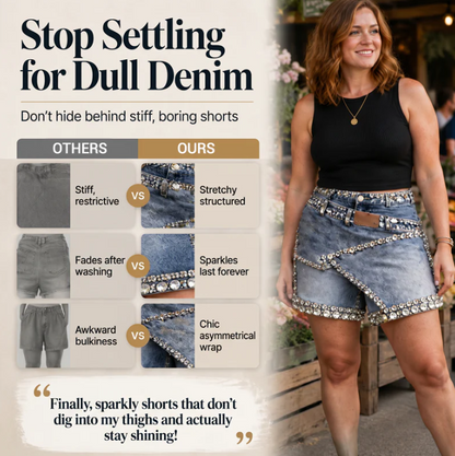 Women's Crystal-Trim Denim Skort