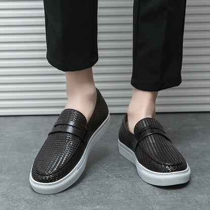 Men’s Soft Leather-Look Slip-On Loafers