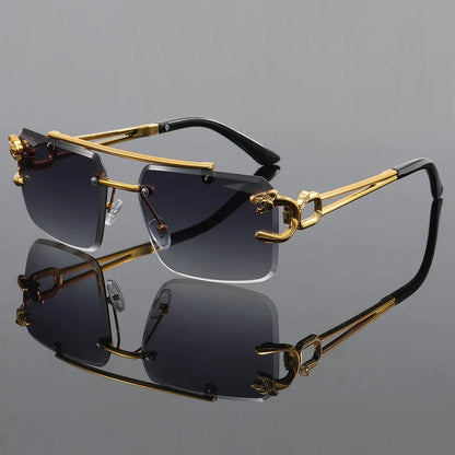 Men’s Rimless Rectangular Sunglasses