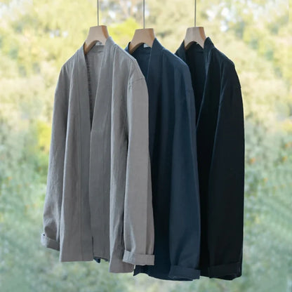 Men's Relaxed Open Front Kimono Jacket