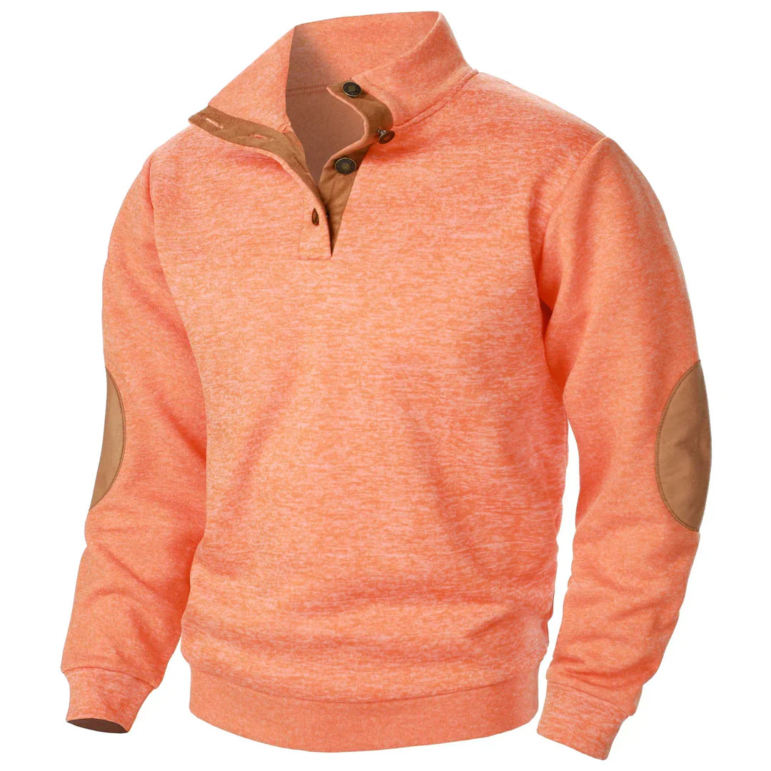 Modern Knit Button-Collar Sweater