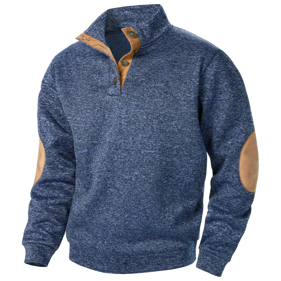 Modern Knit Button-Collar Sweater