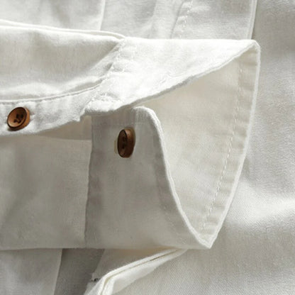 Men’s Japanese-Inspired Linen Blend Casual Shirt