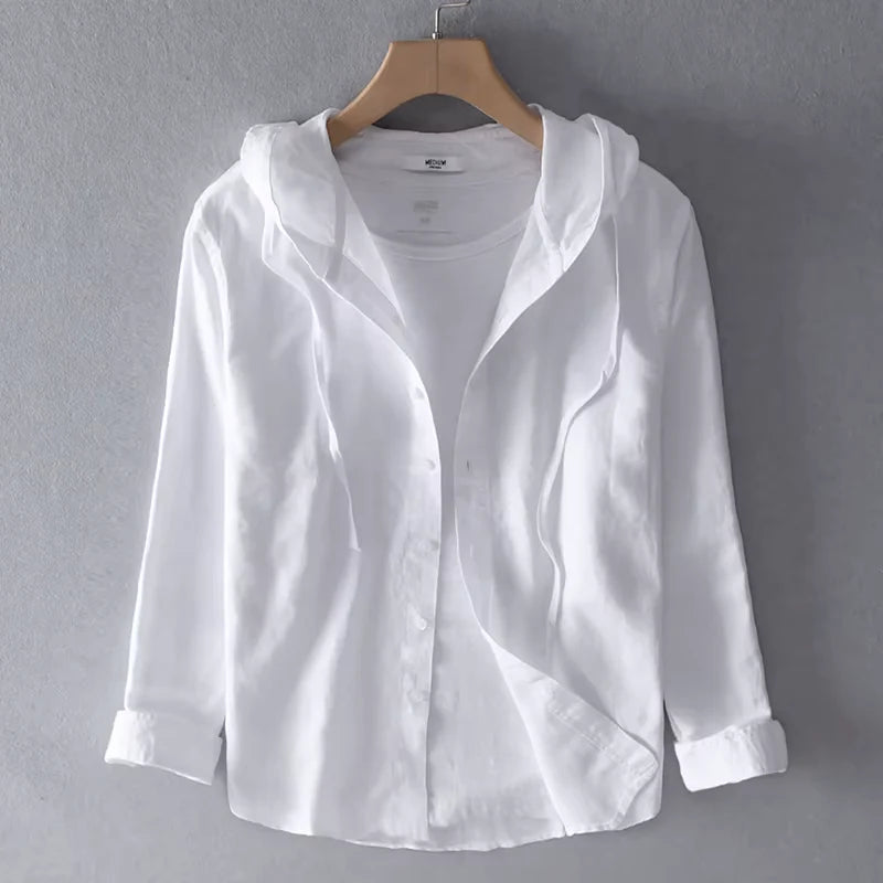 Women’s Striped Hooded Button-Up Shirt