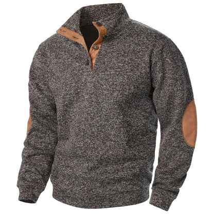 Modern Knit Button-Collar Sweater