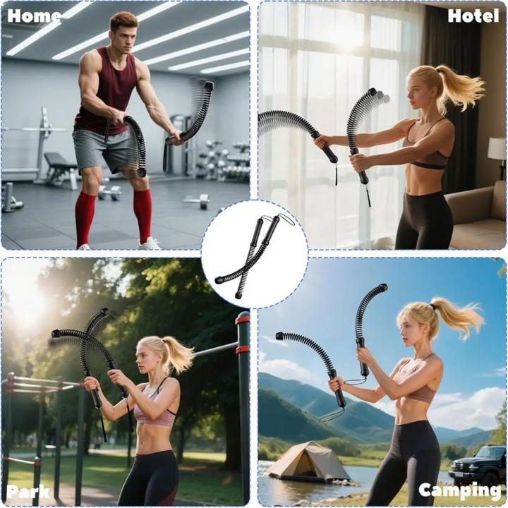 Adjustable Spring Body Workout Fitness Bar Trainer (1+1 Free)