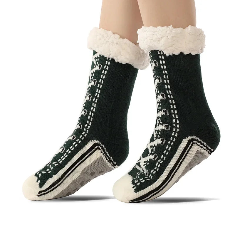 Women's Ultra-Thick Non-Slip Faux-Shoe Warm Home Socks