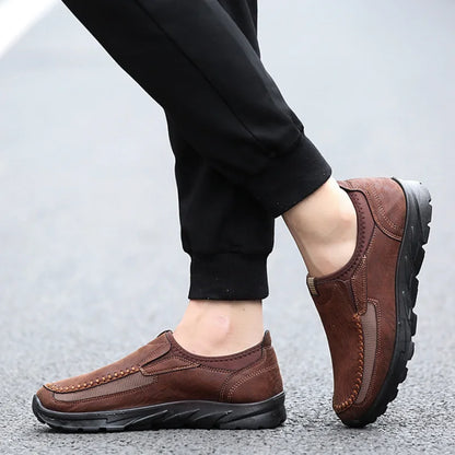 Men’s Handmade Retro Leather-Look Loafers