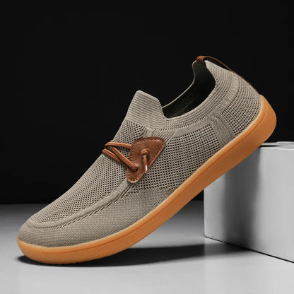 Men’s Knit Leather-Look Trainer