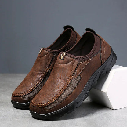 Men’s Handmade Retro Leather-Look Loafers