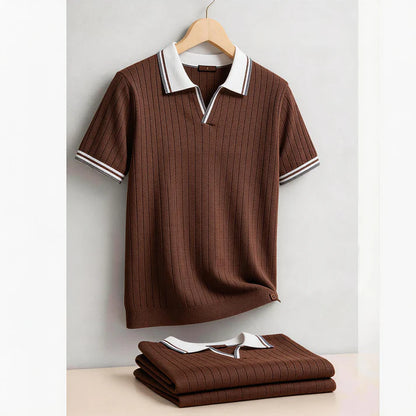 Men’s Ribbed Cotton Polo Shirt