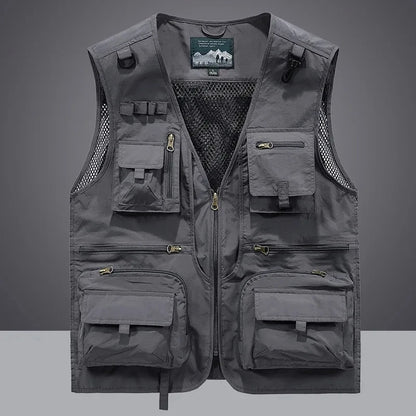 Men’s Breathable Multi-Pocket Mesh Cargo Vest