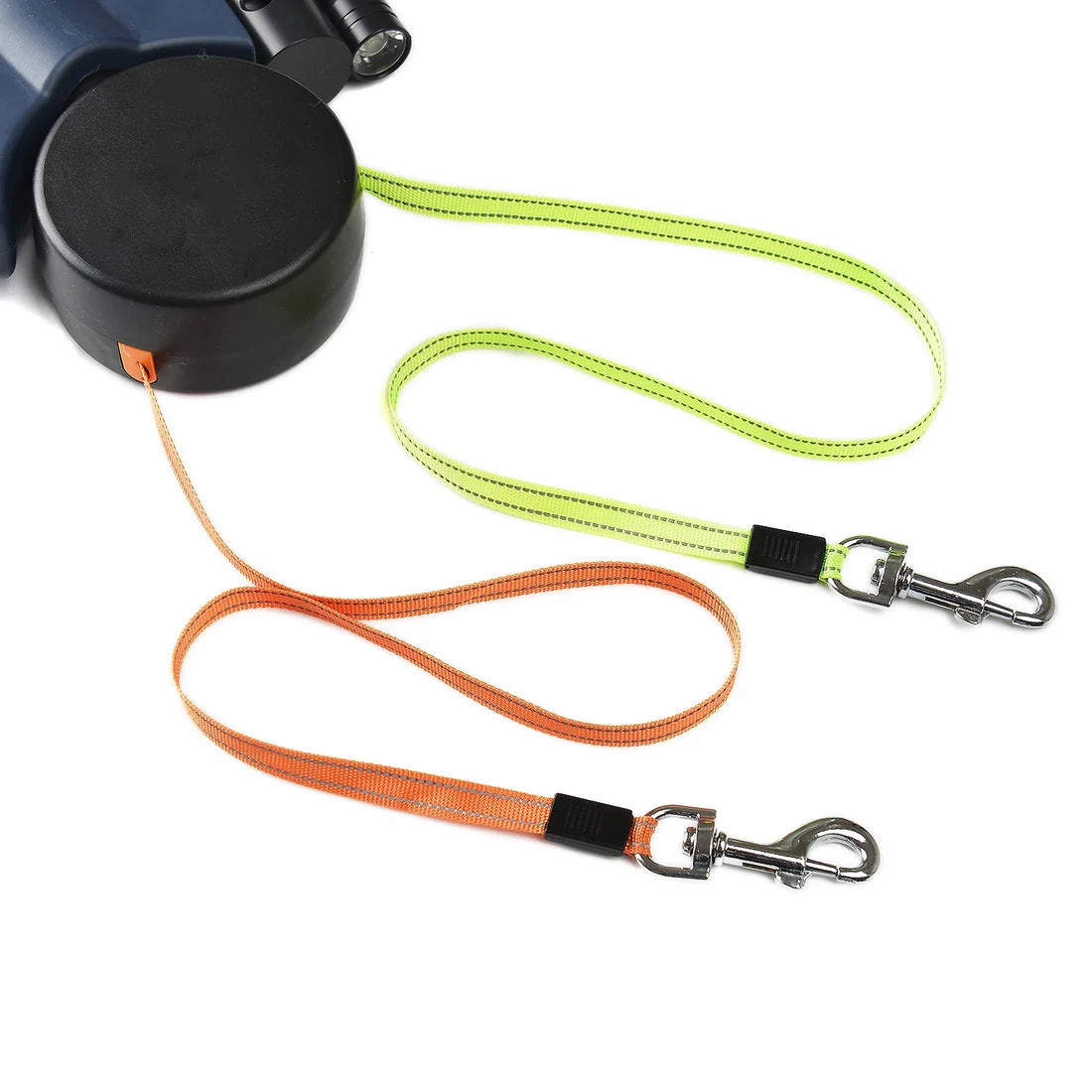 Retractable Two Way Dog Lead with Dual Control and Built In Light