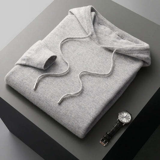 Men's Refined Hooded Knit Jumper