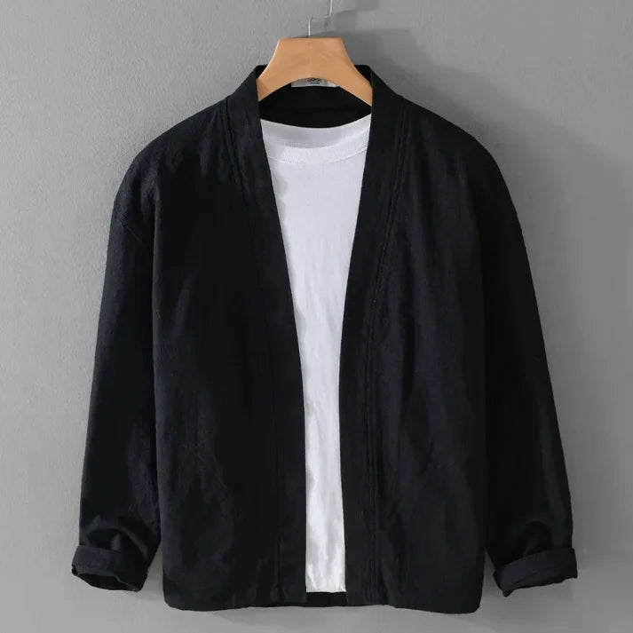 Men's Relaxed Open Front Kimono Jacket