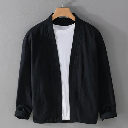 Men's Relaxed Open Front Kimono Jacket