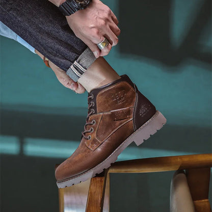 Men’s High-Quality Leather-Look Boots