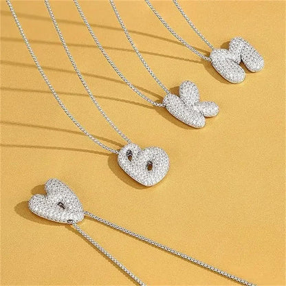 Waterproof 18K Gold Plated Bubble Initial Necklace