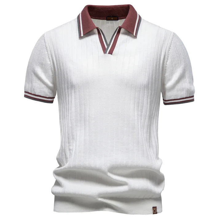Men’s Ribbed Cotton Polo Shirt