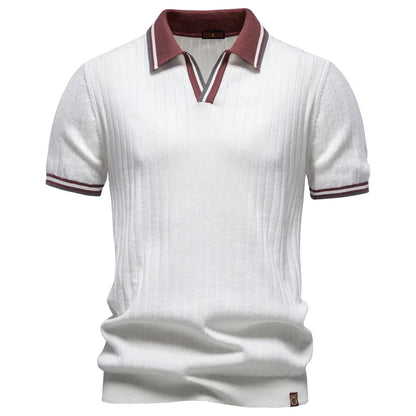 Men’s Ribbed Cotton Polo Shirt