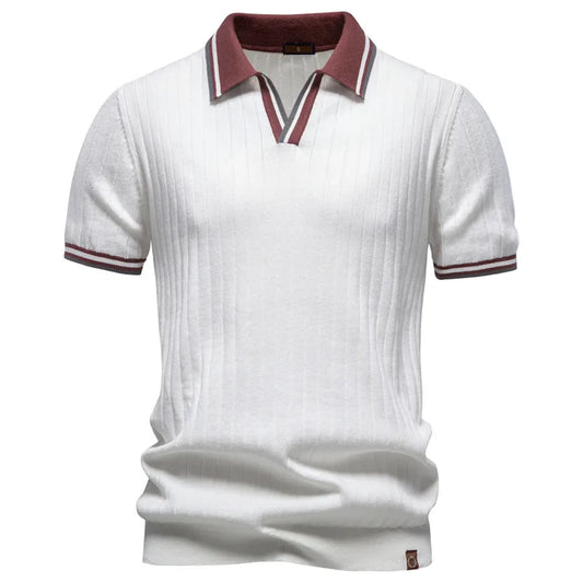 Men’s Ribbed Cotton Polo Shirt