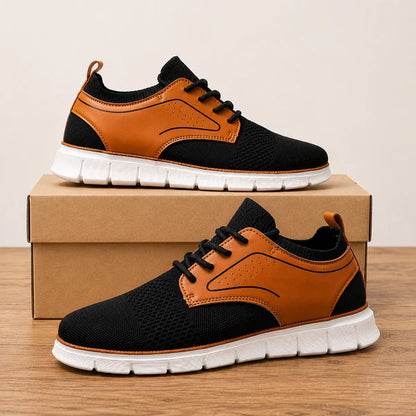 Men’s Contrast Knit Lace-Up Trainers