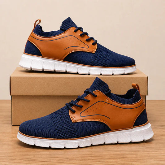 Men’s Contrast Knit Lace-Up Trainers