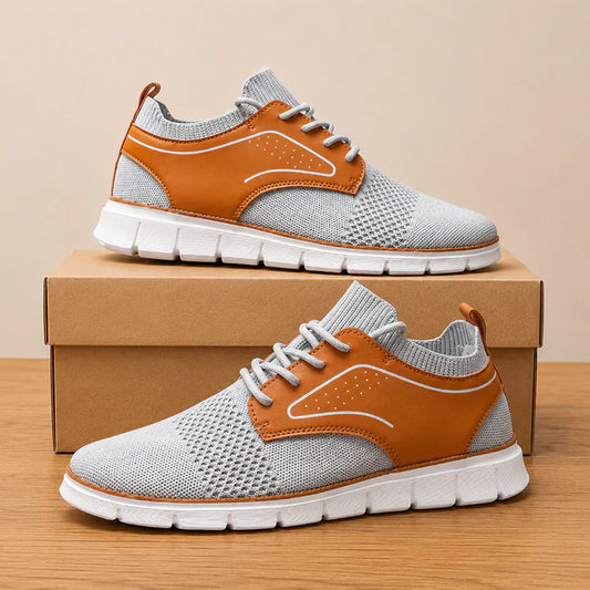 Men’s Contrast Knit Lace-Up Trainers