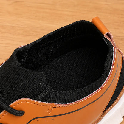 Men’s Contrast Knit Lace-Up Trainers