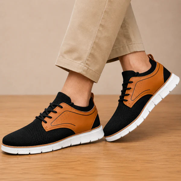 Men’s Contrast Knit Lace-Up Trainers