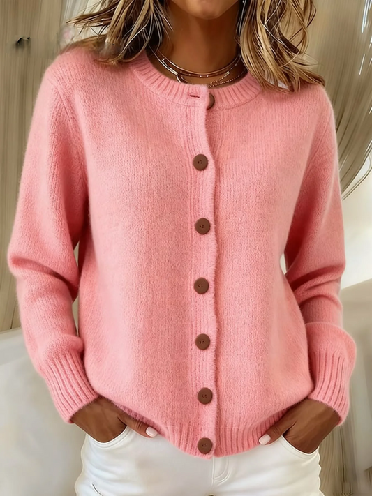 Women’s Retro Jacquard Knit Button-Front Cardigan
