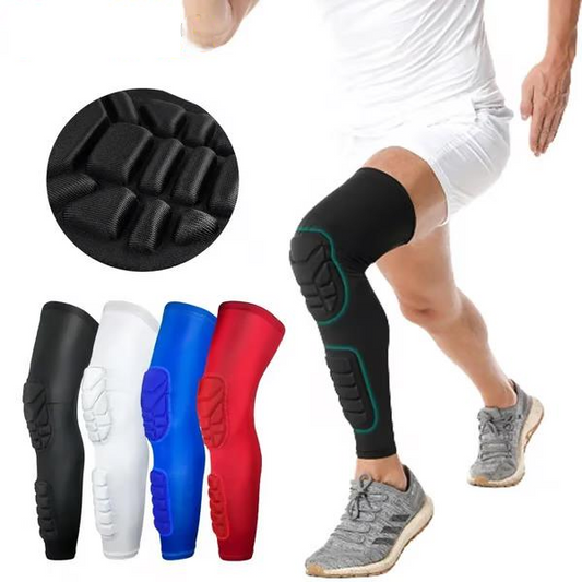 Knee & Thigh Padded Compression Sports Sleeve with Honeycomb Protection