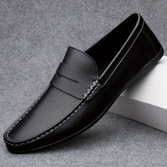 Men's Italian Leather-Look Loafers