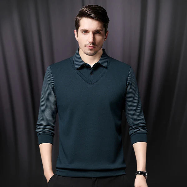 Men's Two-Piece Cuffed Knitted Shirt