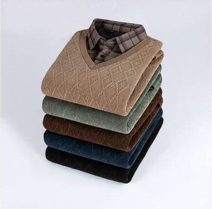 Men’s Vintage Lattice Knit Layered Ensemble