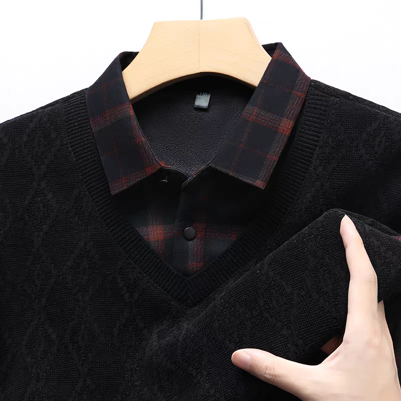 Men’s Vintage Lattice Knit Layered Ensemble
