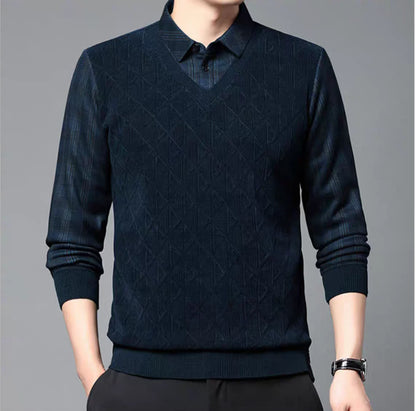 Men’s Vintage Lattice Knit Layered Ensemble