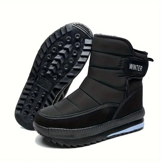 Men's Thick Warm Support Wide Toe Snow Boots Non-slip Waterproof Anti-skid Fur Lined Winter Boots