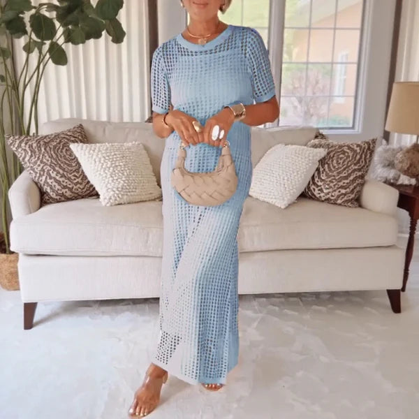 Women’s Slip Dress and Crochet Lace Overlay Set